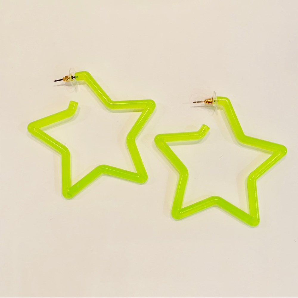 Neon Star Earrings
